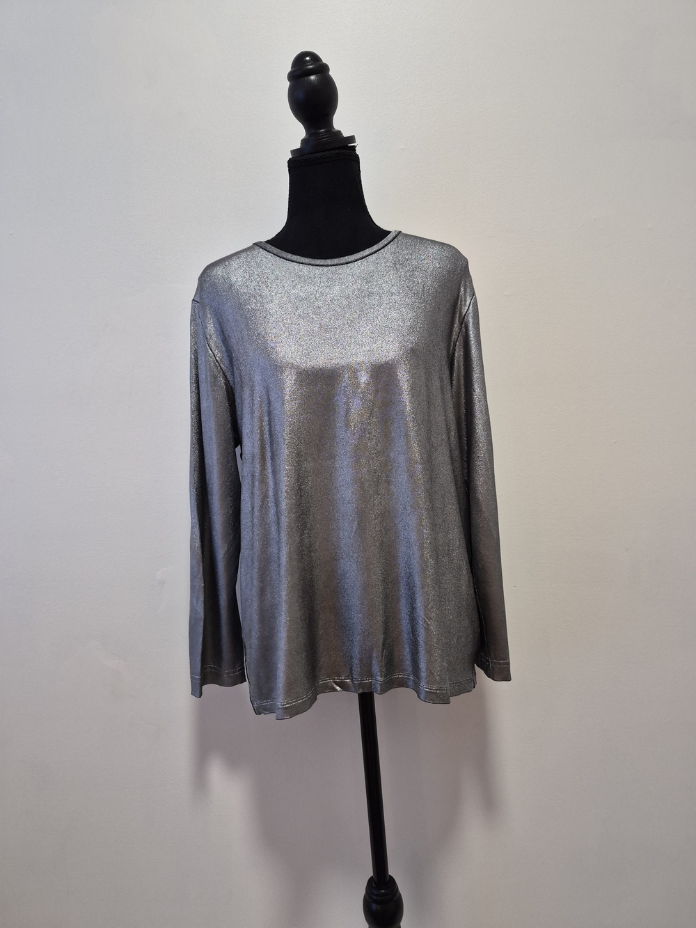 Tom Ford Silver Shimmer Long-Sleeve Tee
